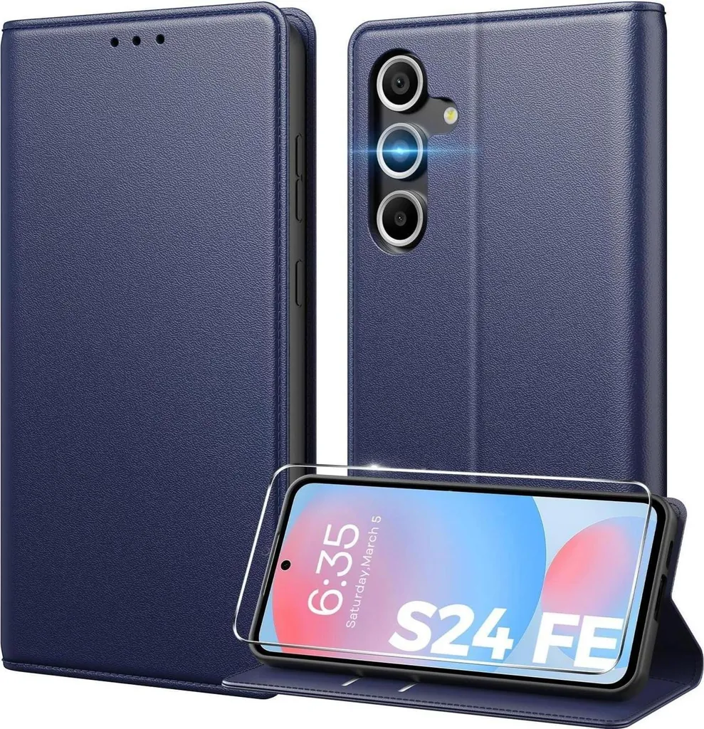 Étui de Protection Samsung S24 FE 5G avec Film en Verre Blindé - Bleu