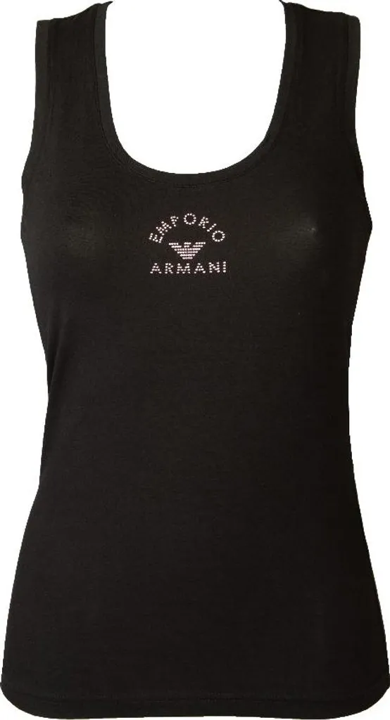 Canotta donna EMPORIO ARMANI canottiera canotta spalla larga cotone elasticizzato con logo articolo 163319 4R223, 00020 Nero - Black, S - IT II / CN 160/84A / BR P/MX CH, Cotone 95%,Spandex 5%