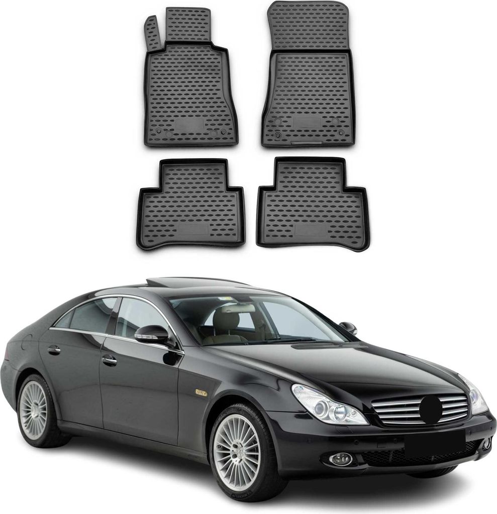 2004-2010 Mercedes CLS W219 Tappetini TPE Nero 4 pz Immagine del prodotto 