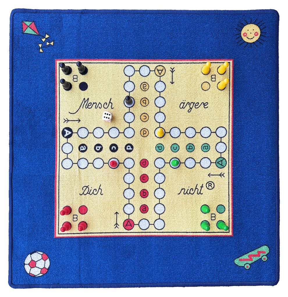Spielteppich Mensch-ärgere-Dich-nicht 92x92 cm Produktbild 