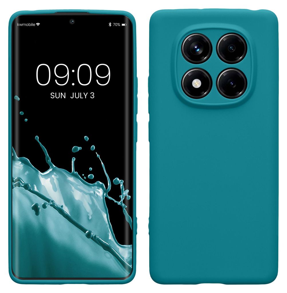 kwmobile Handyhülle für Xiaomi Redmi Note 14 Pro 4G Hülle - weiches Handy Silikon Case - Schutzhülle Cover - Petrol matt