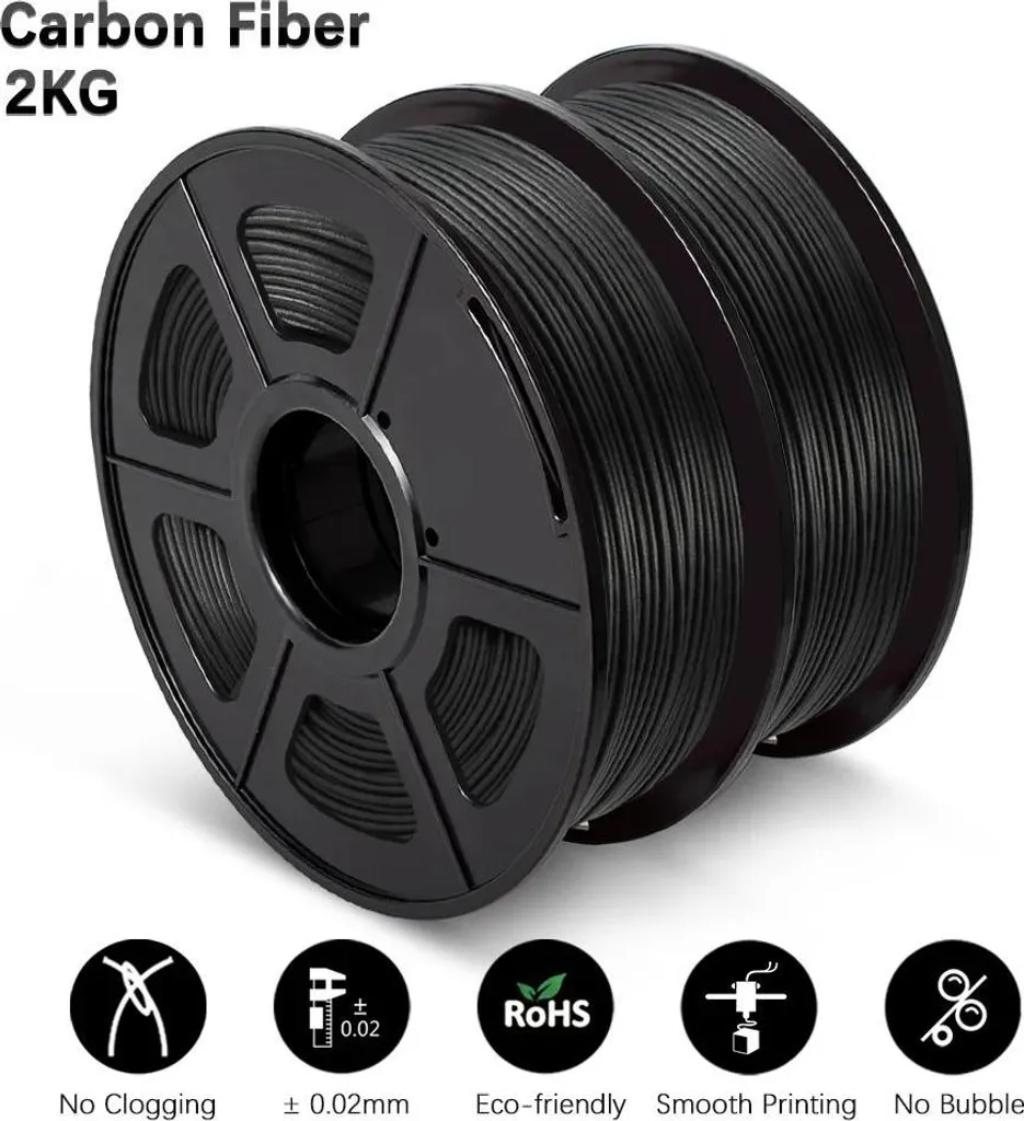 Filament PLA Carbone 1.75mm 2KG - Stop aux Déformations d'Impression