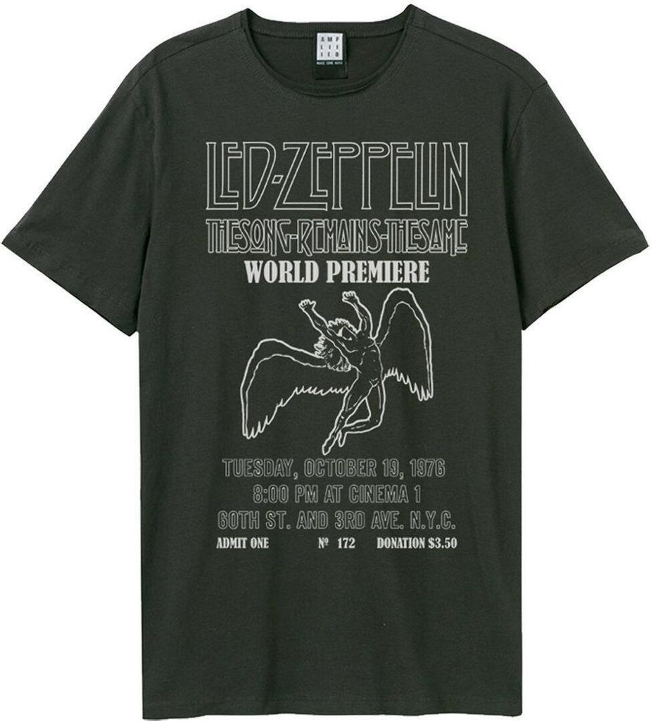 Amplified - "The Song Remains The Same" T-Shirt für Herren/Damen Uni GD1569 (3XL) (Holzkohle)