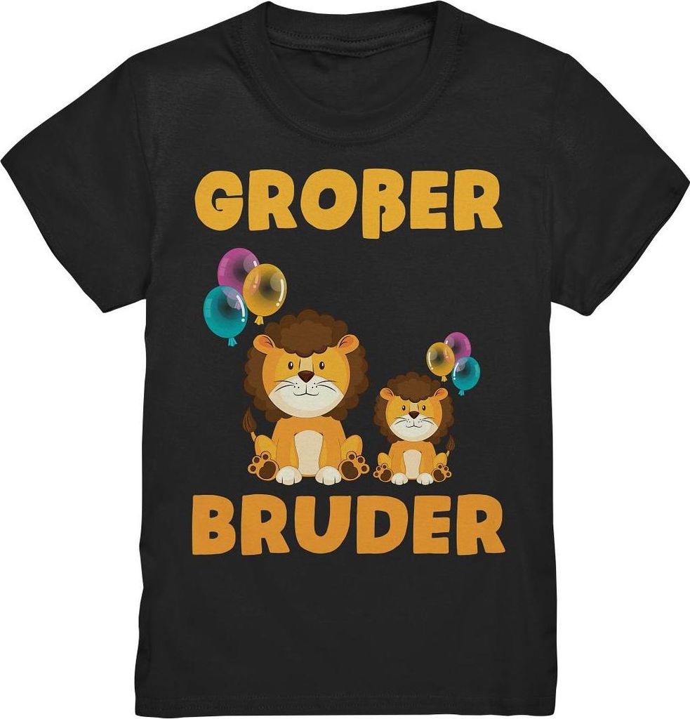 Löwe Großer Bruder T-Shirt – Black / 122/128 (7-8) Produktbild 