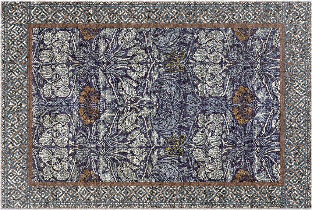 Dekorative Pflanzenmotive Vintage-Muster – Vinylteppich – 120x180 cm – Outdoor Teppich – Terrasse – Wetterfest – Modern