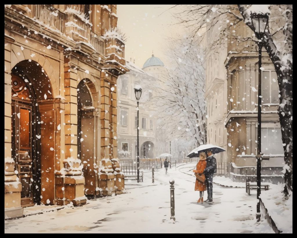 Plakat 76x60,5cm Winterspaziergang in der Altstadt