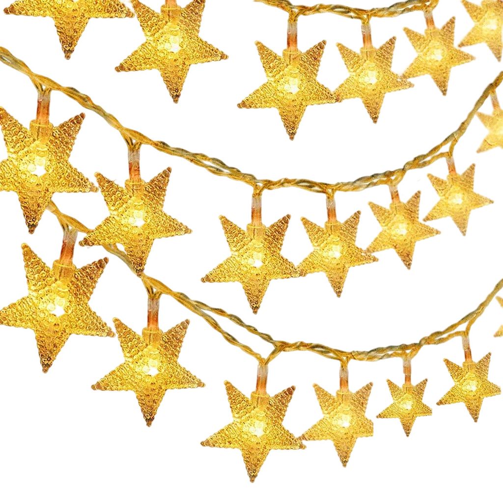 6m Stern Lichterkette, LED Sternenvorhang, Leuchtstern Fensterdeko - STARYGLOW