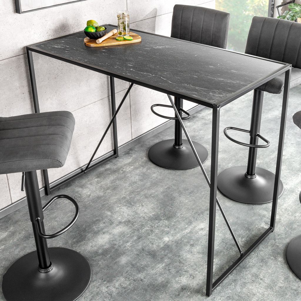 riess-ambiente Bartisch SLIM LINE 120cm graphite Marmor Produktbild 