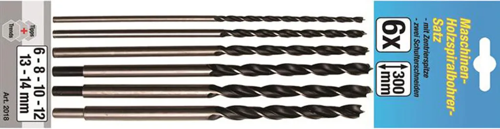 Mèches à bois KRAFTMANN 2018 avec pointe de centrage et spirale 6 pcs - 6