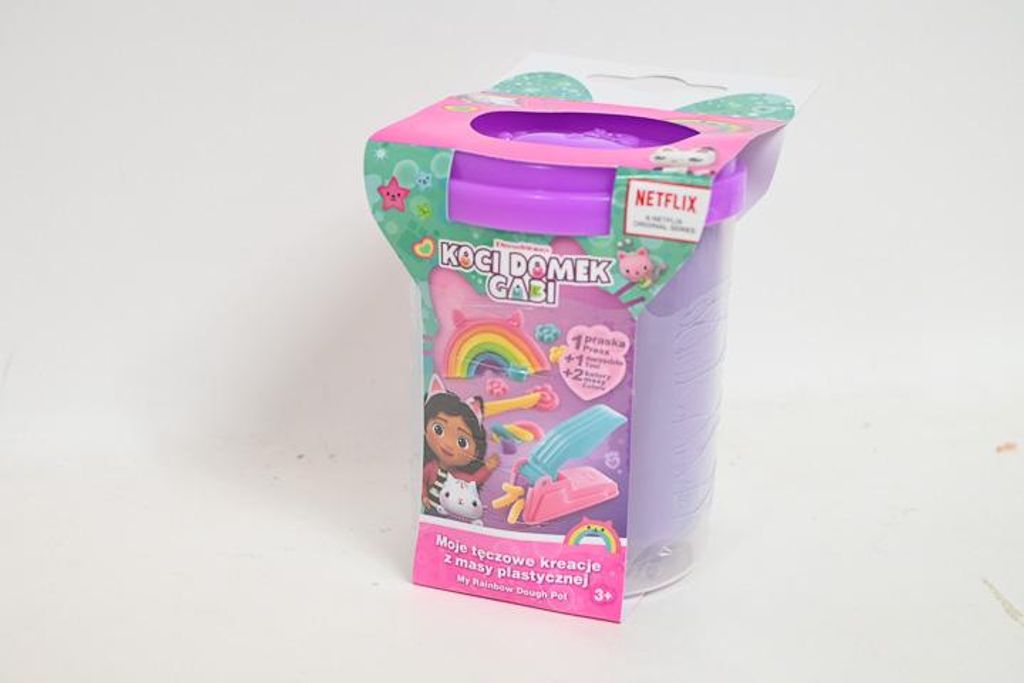 Set mit Gabis Katzenhaus-Plastikmasse Meine Regenbogenkreationen - lila Becher