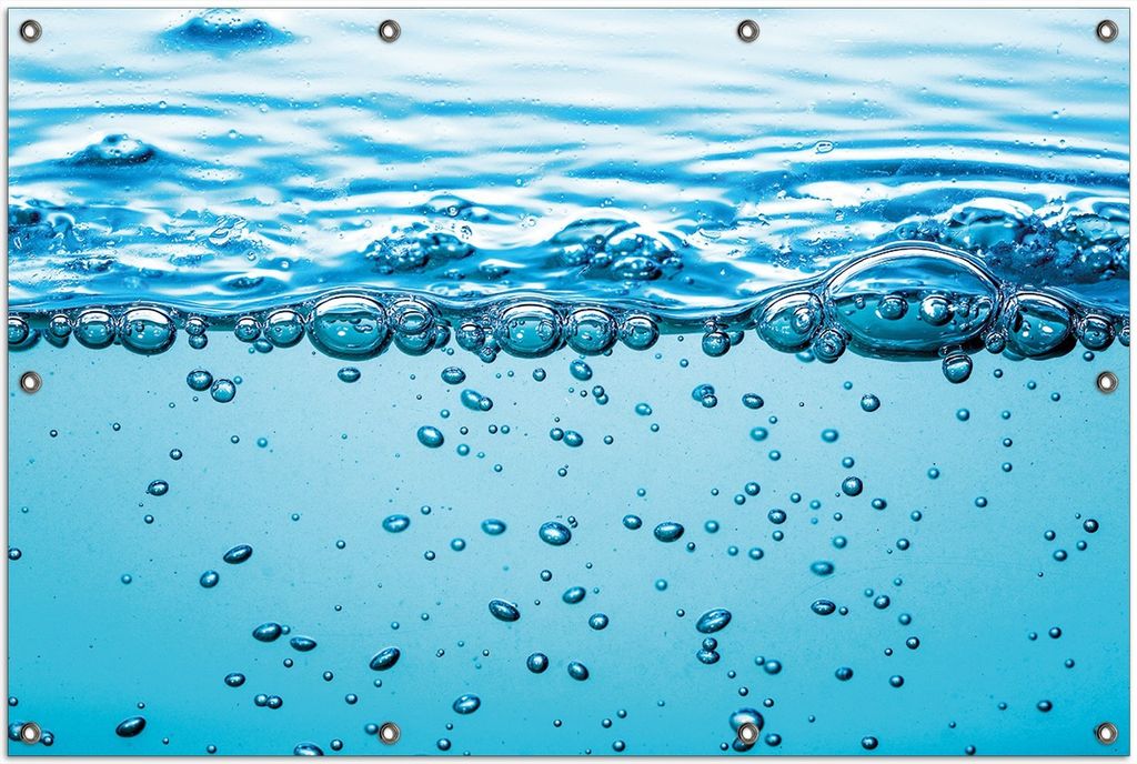 Wallario Outdoor-Poster für Garten oder Balkon, Motiv Nahaufnahme Wasser, in ca. 100 x 150 cm