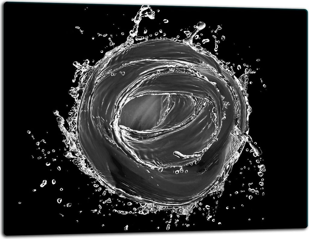 Glasschneidebrett Herdabdeckplatte Glaskeramikkochfeld Universal 52x40 cm Schwarz Rose
