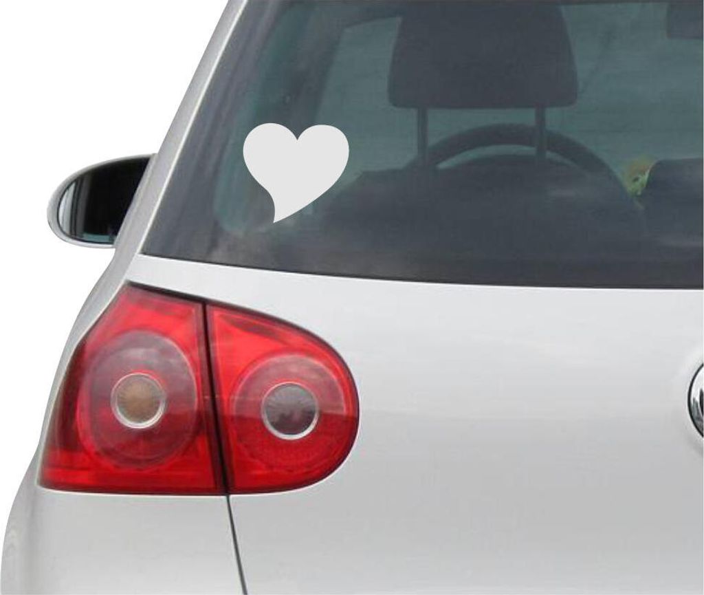Aufkleber / Autoaufkleber - JDM - Die cut - HEART - Love - Auto, Truck, Notebook, Laptop - silber - 88mm x 88mm
