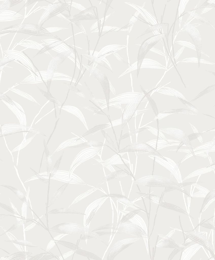 Masureel Tapete Blätter Weiß - 632094 - 53 cm x 10.05 m