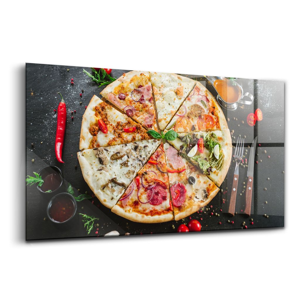 Glasmalerei - Dekorative Malerei - Moderne Malerei - 100x50 - Kultschale der italienischen Küche