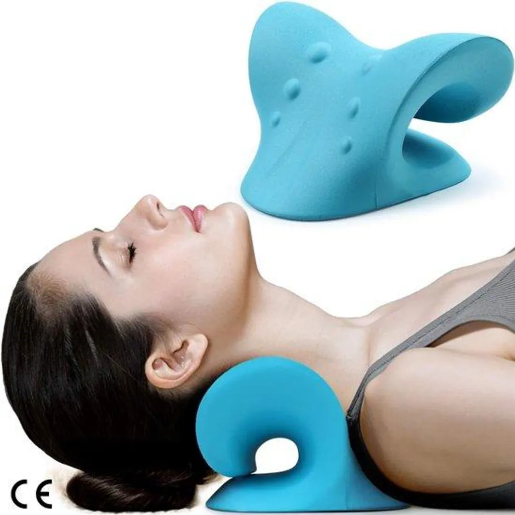 Adieu douleurs au cou avec cet oreiller ergonomique cervical bleu