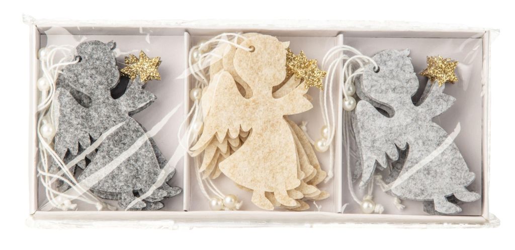 Filz-Engel z. Hängen h=7,5cm, Boxpreis für 18 Stk. Deko Weihnachtsbaum Indoor