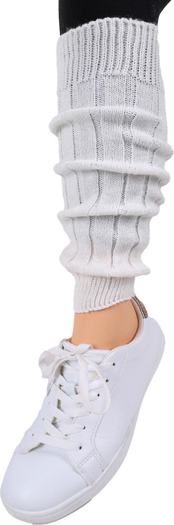 Damen-Wärmeschutz für Mädchen weiße Leggings mit silbernem Streifen Einheitsgröße YOCLUB