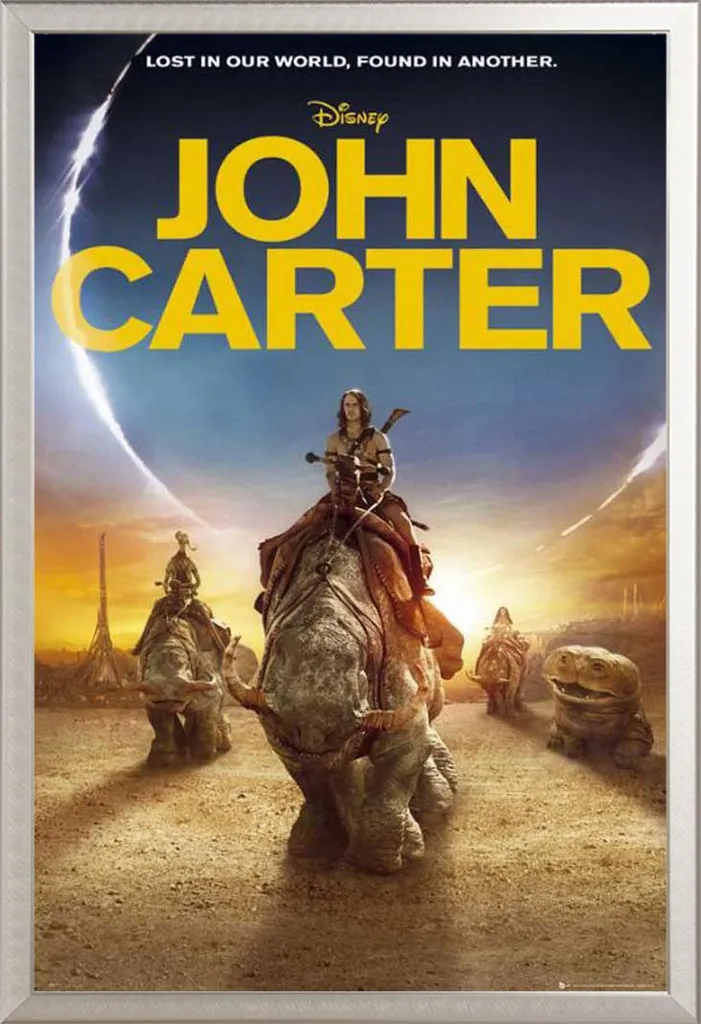 Déco murale John Carter poster de film format maxi et cadre alu argenté