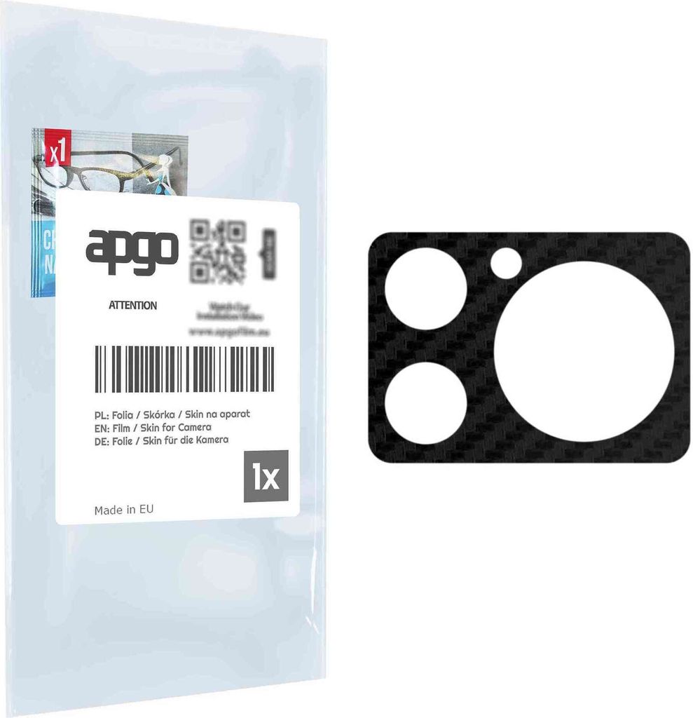 apgo Objektivschutz-Folie, Kameraschutz kompatibel mit ZTE Nubia Music, Carbon-Imitation, Rückseite Schutzfolie für Kamera-Insel, Hinten Folie, k...