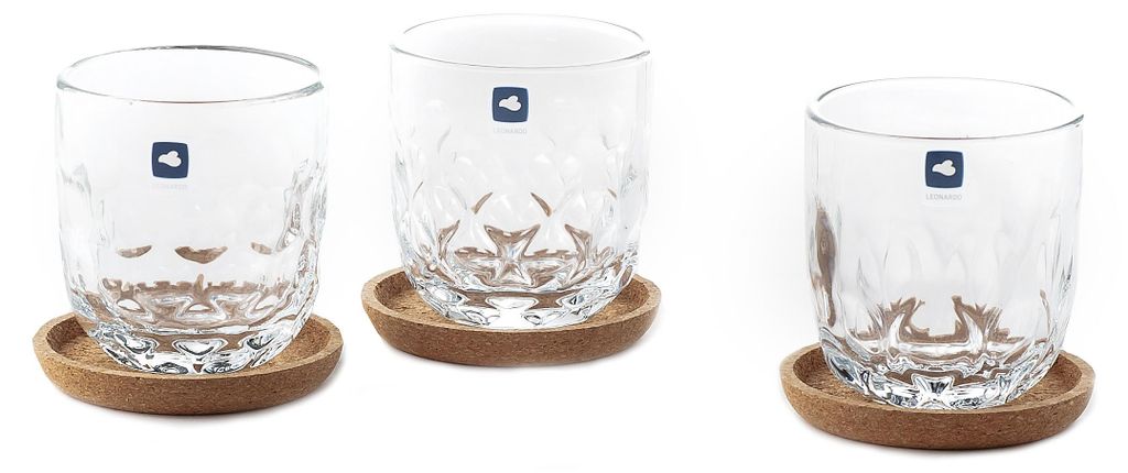 LEONARDO 055191, Transparant, Glas, Rond, 3 stuks, 220 ml, Productafbeelding 