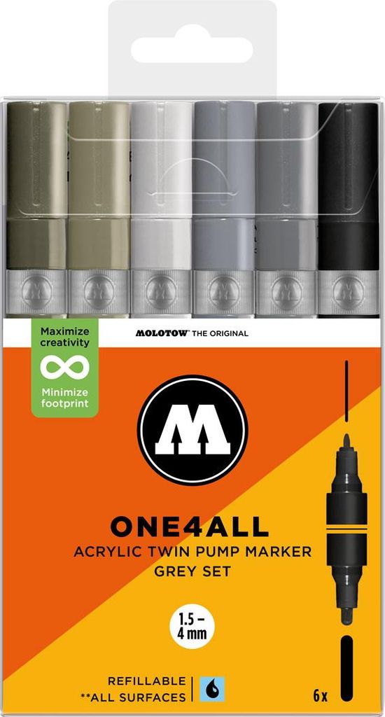 Molotow One4All Acrylic Twin Grey Set