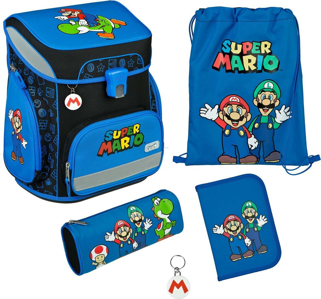 SCOOLI EasyFit Super Mario Schulranzen Set, 5tlg. Produktbild 