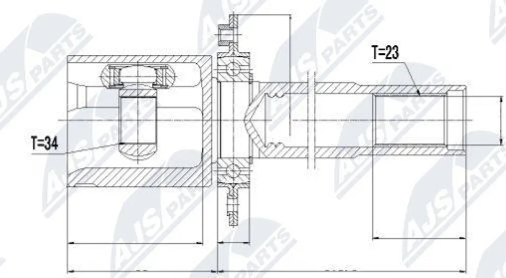Kit Joint Arbre de Transmission NTY NPW-VW-026 pour 1K0498104 A3 Golf
