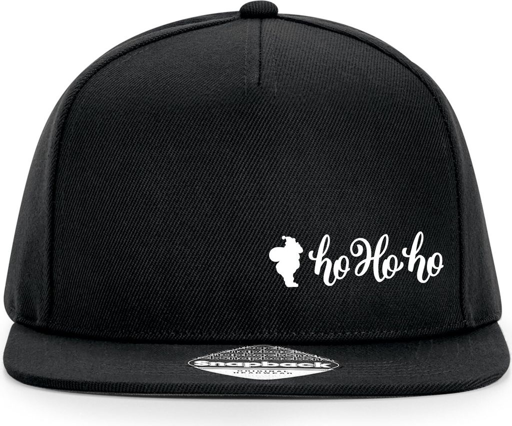Huuraa Cappy Mütze Santa Claus Ho Ho Ho Black Polyester Snapback Kappe Geschenkidee