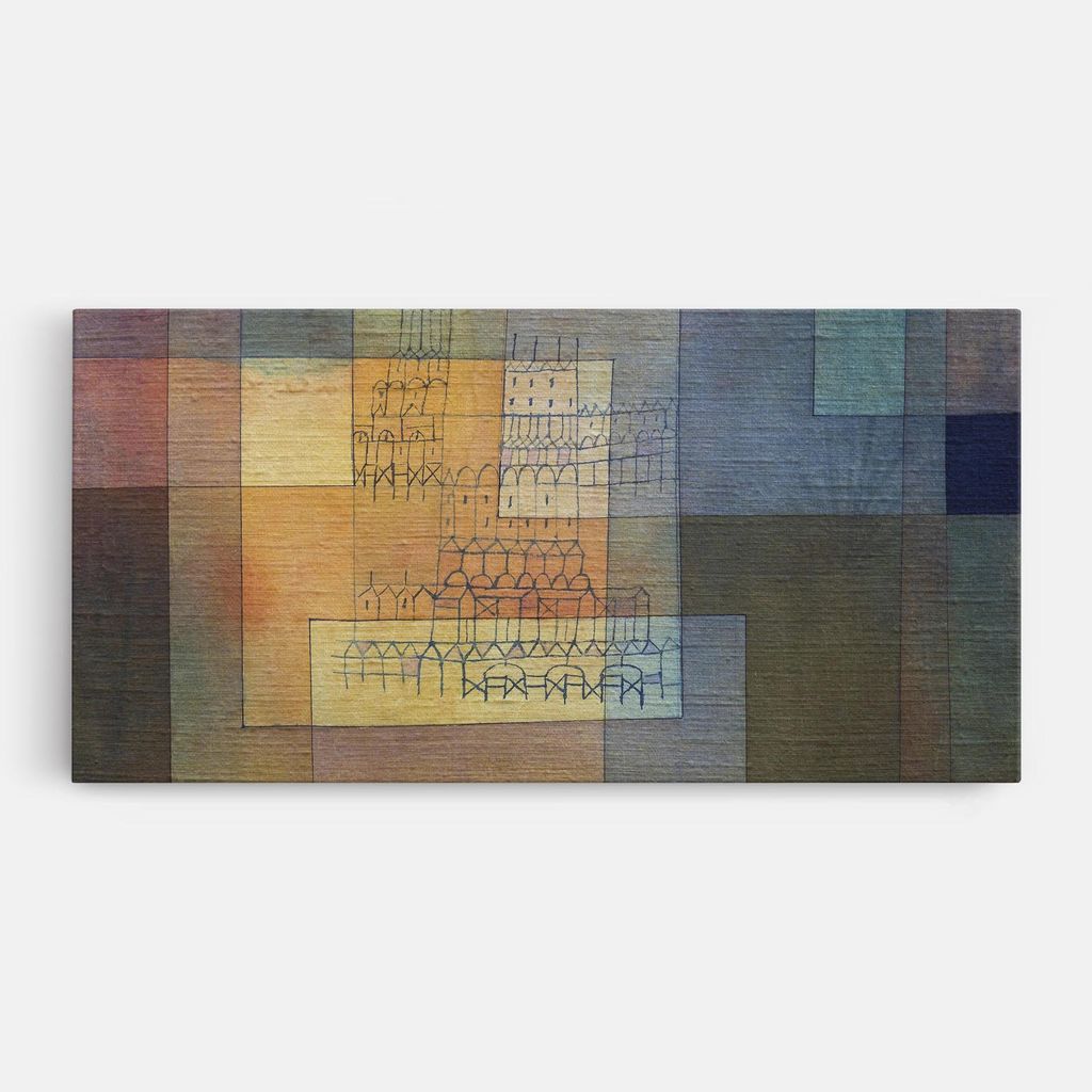 ARTHUB Leinwandbild 50x100 cm, Water Color Square | Wohnzimmerdekoration, Hängende Bilder, Wanddekoration, Heimdekoration, Abstrakte, Geometrische