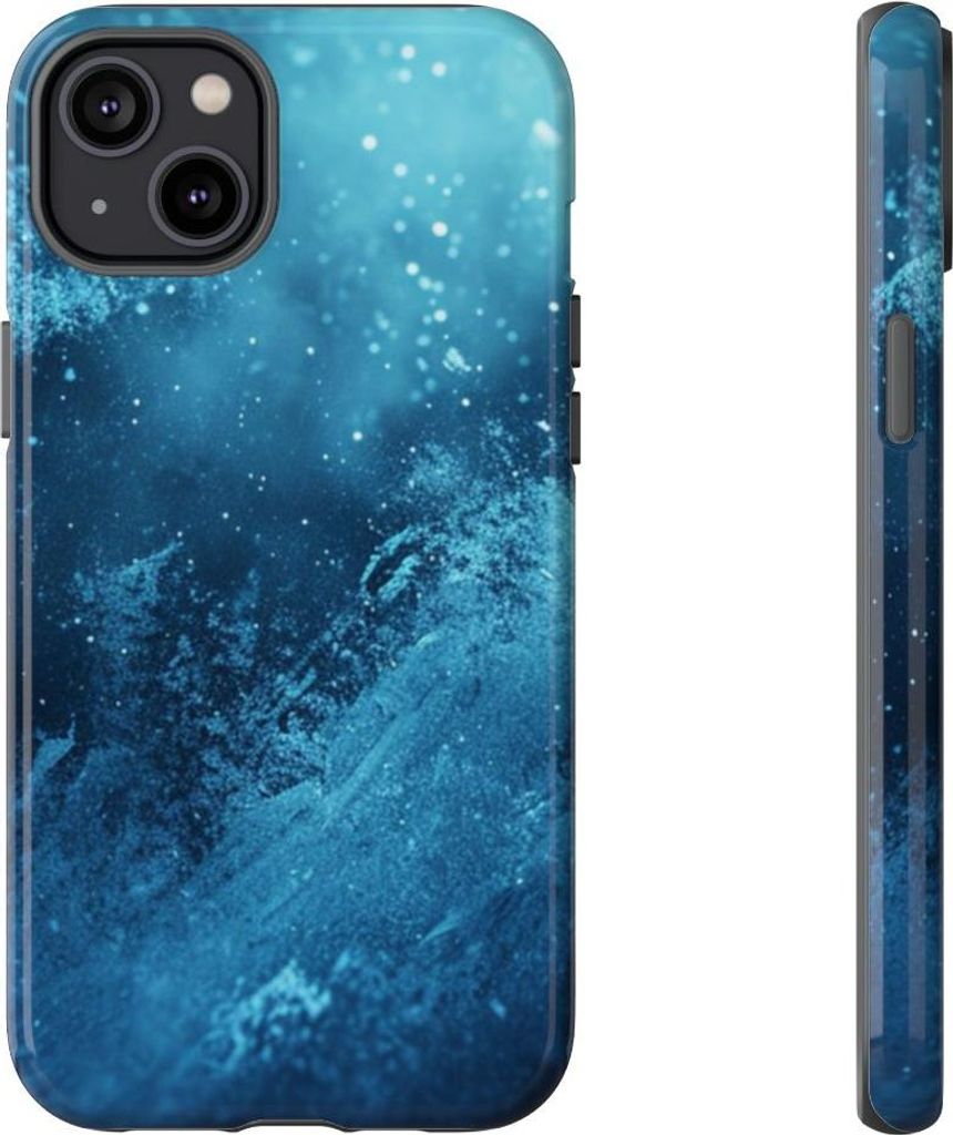 Blaues Eis- und Schnee-Design mit filmischer Textur – Hülle Kompatibel mit iPhone 14 Plus