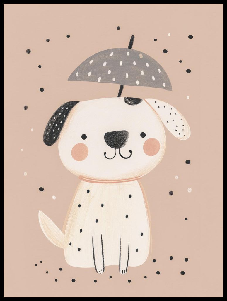 Poster 60x80cm Muster für Kinder, Mädchen und Jungen - Hund