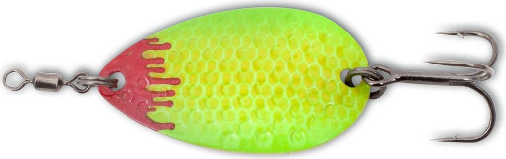 Quantum Magic Trout Blood Big Blade 3,5cm 2,6g - Forellenblinker, Farbe:Gelb/Grün