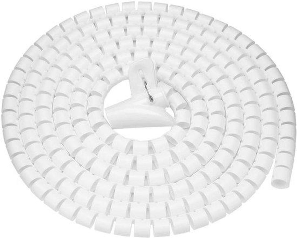 Grüner Glanz - Flexibler Spiralschlauch Kabelorganisator Kabelbinder - Weiß 3,0m Wickelbandbeschützer - Kabelverschluss