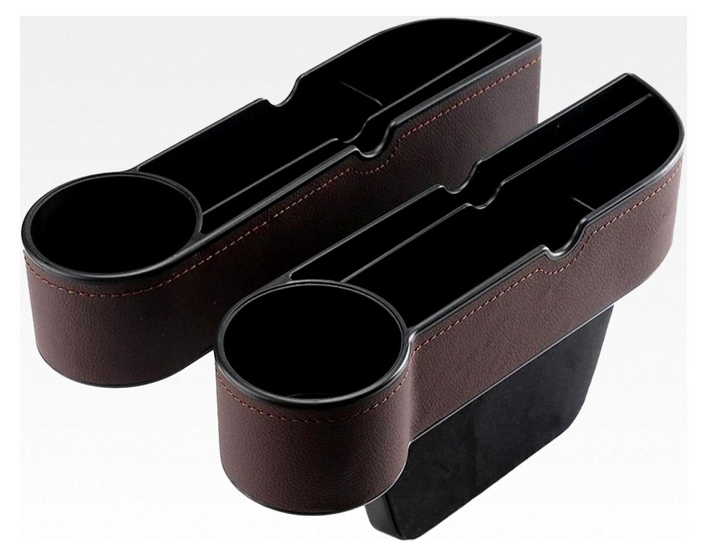 Autositz-Organizer – Leder-Aufbewahrungsbox, 18 x 12 x 8 cm, für Sitze, rutschfeste Einlage der Basiskonsole | Erweiterbare Seitentasche für Sc...