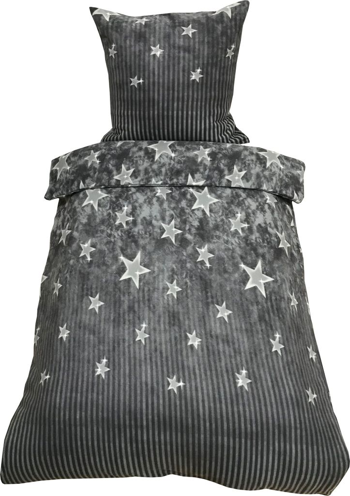 A bedding set with a star pattern.