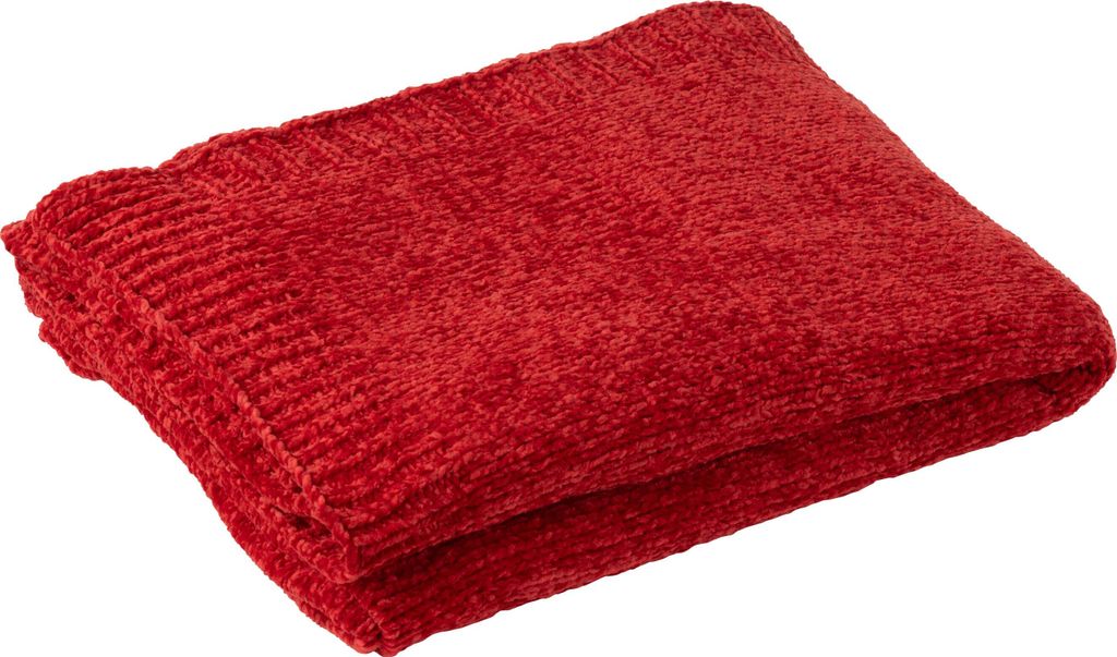 J-Line Decke Chenille Polyester Weihnachtsrot