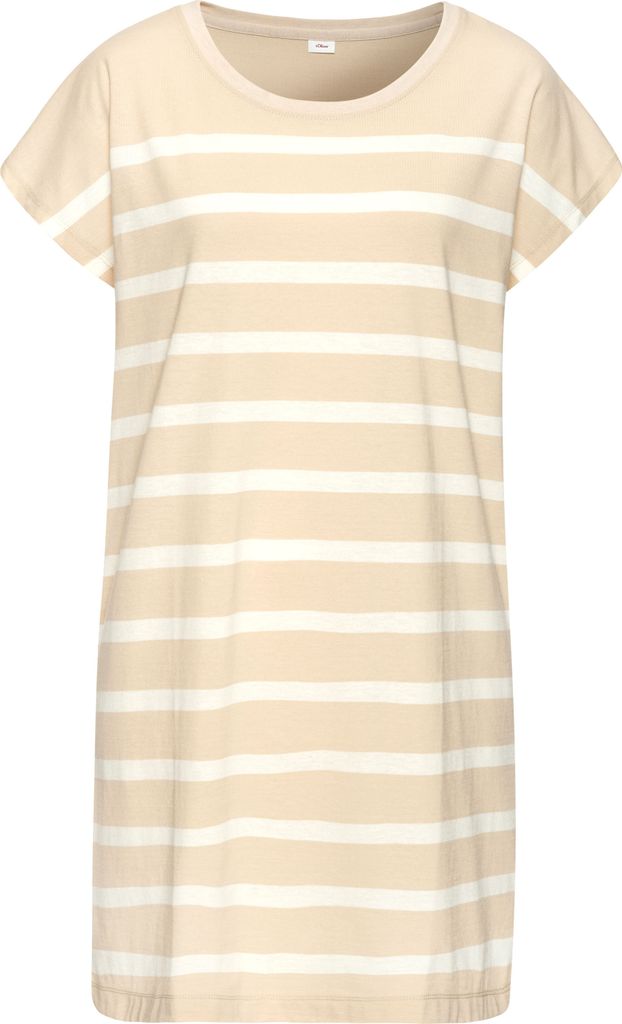 s.Oliver Nachthemd beige-weiß-gestreift Größe 44/46