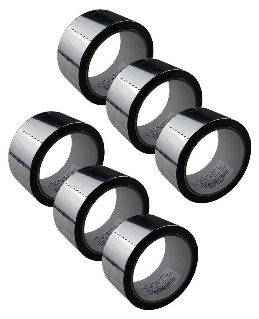 6 kotúčov hliníkovej polypropylénovej lepiacej pásky 50 mm Obrázok produktu 