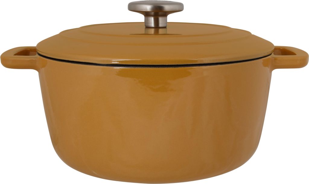 Cosy & Trendy Fontestic Gusseisen-Kasserolle Amber Gold Ø 24 cm / 4,6 Liter – emailliert