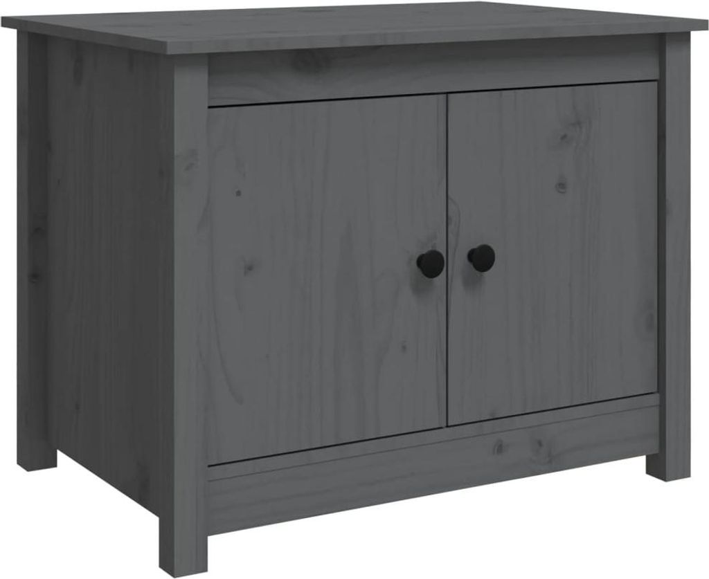 vidaXL Couchtisch Grau 71x49x55 cm Massivholz Kiefer