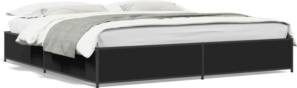 Maison Exclusive - Bettgestell Schwarz 160x200 cm Holzwerkstoff und Metall