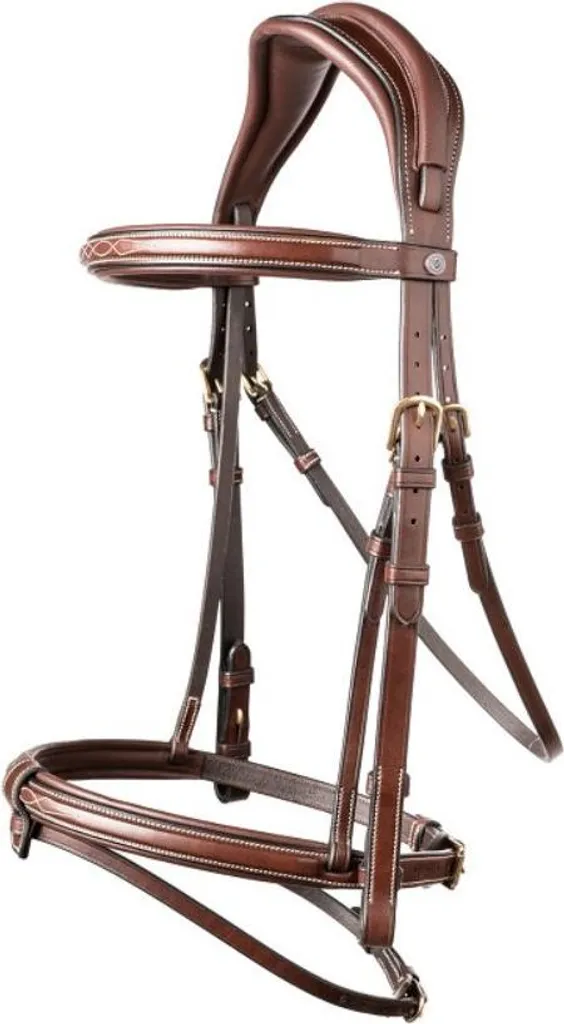 Bridon anatomique Trust Geneva avec muserolle combinée étroite marron