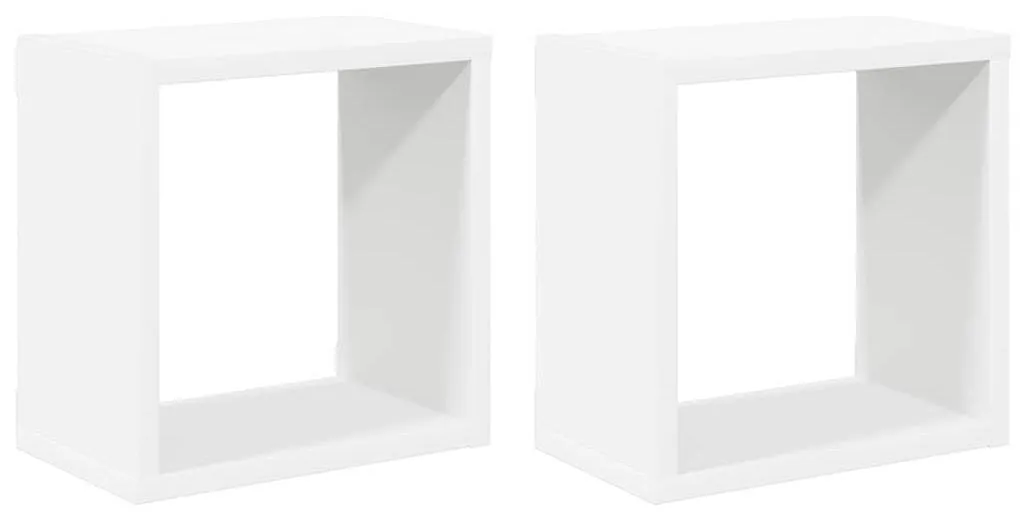 Étagères Cubes pour Salon et Bureau - Lot de 2 Supports Muraux Blancs