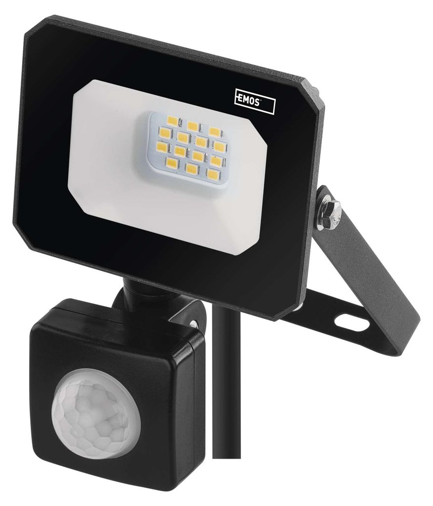 LED reflektor SIMPO s pohybovým čidlem, 10 W, černý, neutrální bílá