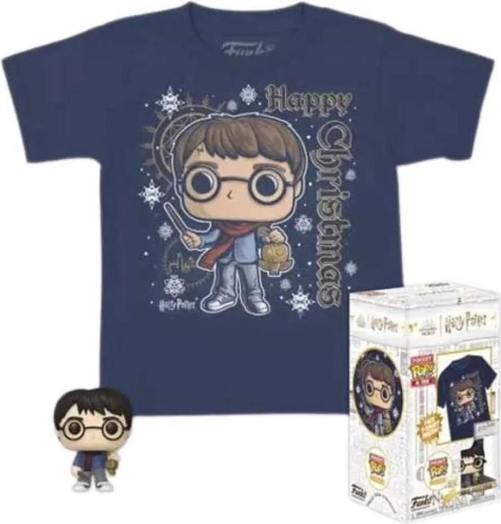 Funko Pocket Pop! Harry Potter Holiday Harry Kurzarm-t-shirt-schlüsselanhänger Blau M Blau M