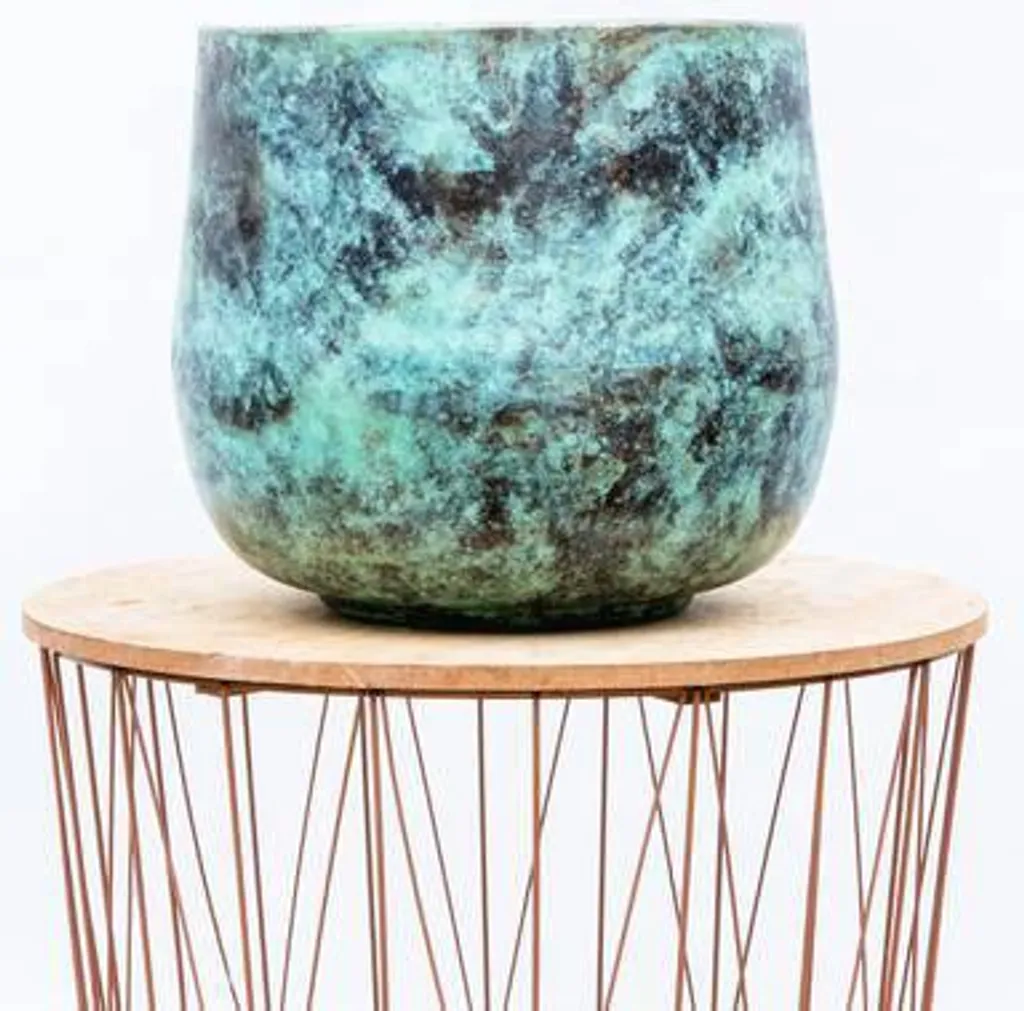 Cache-pot vert 44cm résistant UV et gel - Bac à fleurs intérieur H39