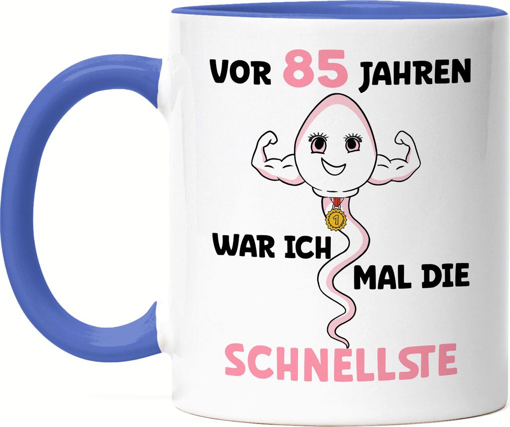 Vor 85 Jahren War Ich Mal Die Schnellste Tasse Blau 85. Geburtstag Feier Party Geburtstagstorte Dance Fun Birth