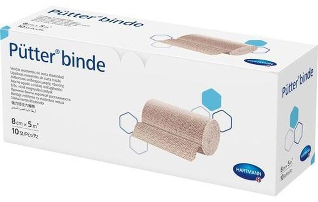 HARTMANN Pütter verband, 8 cm x 5 m, 10 stuks Productafbeelding 