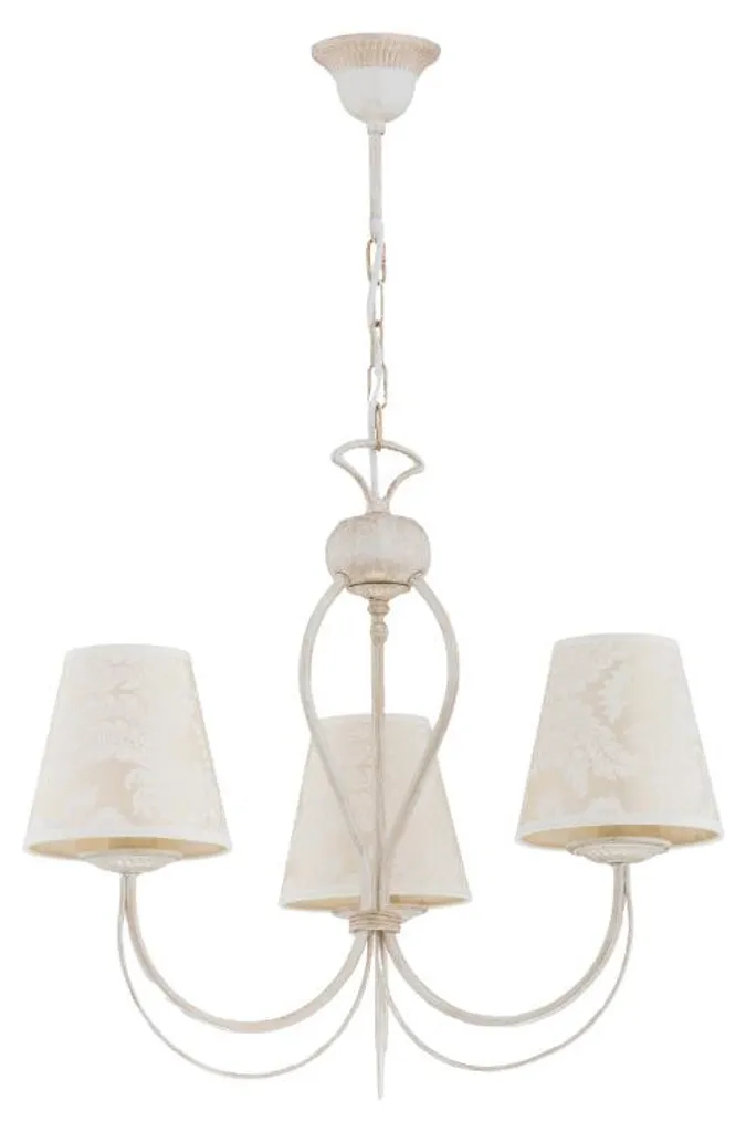 Lustre IRMA blanc antique 52cm - Éclairage efficace pour grande pièce